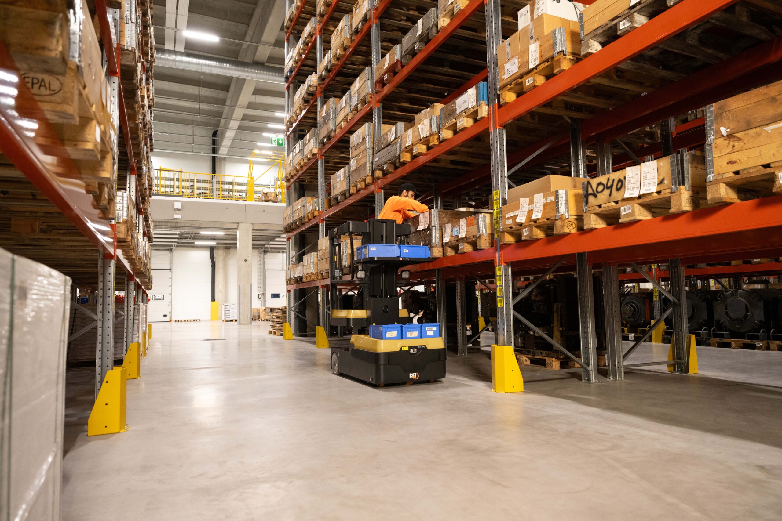 Cat Mini Order Picker working in a warehouse